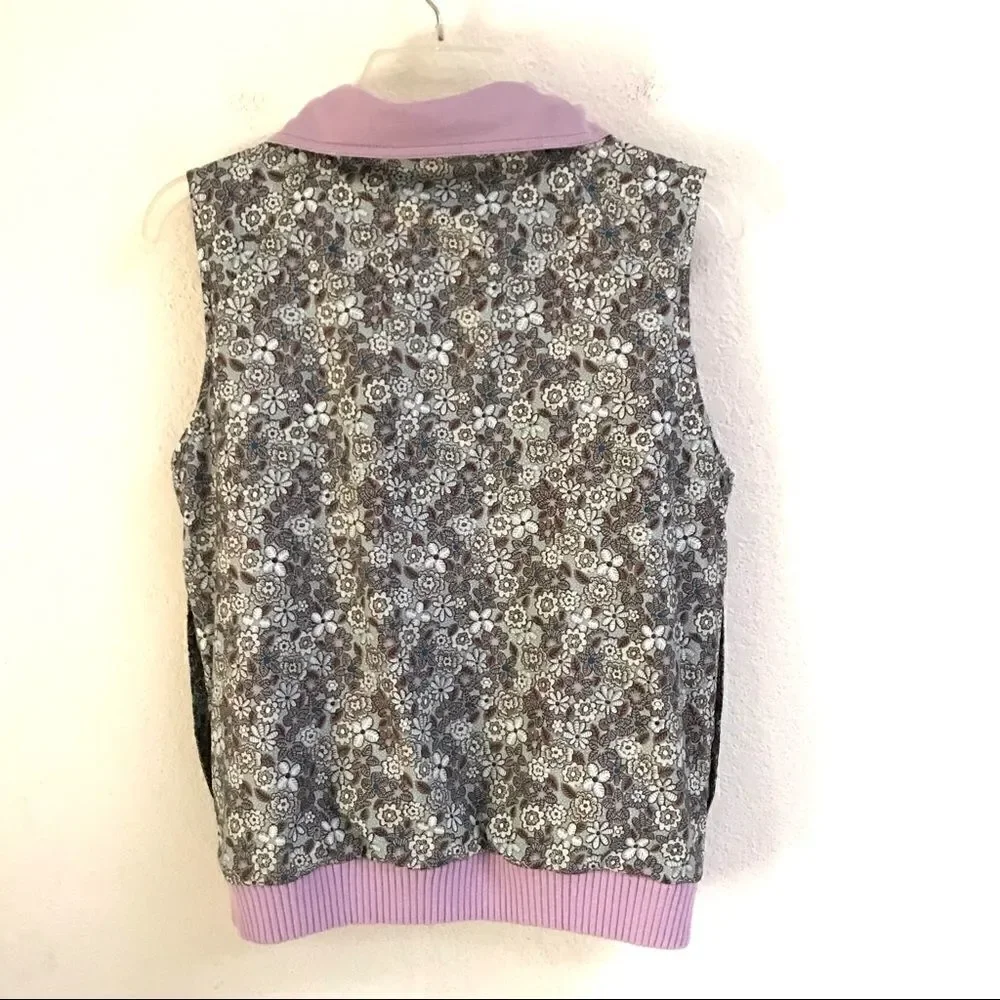 Pendleton Reversible Vest Women’s M floral/solid violet‎ purple zip up gorpcore